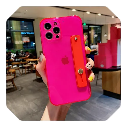Wrist Strap Transparent Soft Phone Case for iphone11 12 13 Pro MAX X XR XS MAX M