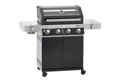 RÖSLE Videro G4 S Vario+ BBQ Station schwarz - Gasgrill mit Gusseisenplatten, inklusive Abdeckhaube für optimalen Schutz. Ideal für Grillabende im Freien!