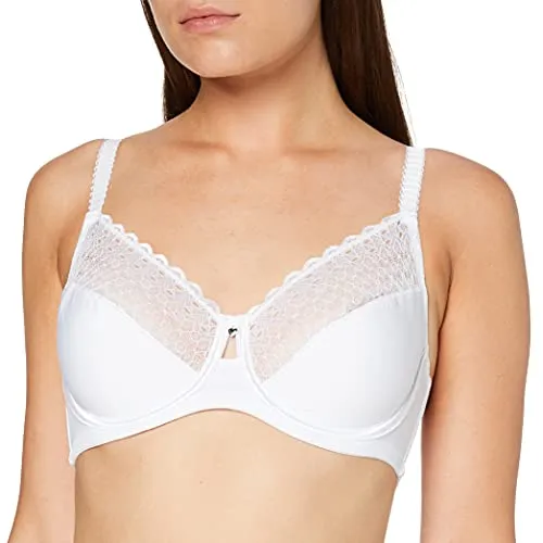 Sassa Damen-BH Bügel 24790 – Einfarbig in Weiß, Gr. 85B - Funktionsunterwäsche mit glänzender Microfaser und elastischer Spitze für perfekten Sitz und attraktiven Look – angenehm tragbar und ideal für jeden Tag.