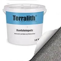 Terralith Buntsteinputz Mosaikputz 2mm - 15 kg - BSP37 Grau - Hochwertiger Mosaikputz für Innen- und Außenbereiche, langlebig und schmutzunempfindlich. Ideal für strapazierte Flächen wie Sockel und Eingänge. Über 200 Variationen für individuelle Gestaltung!