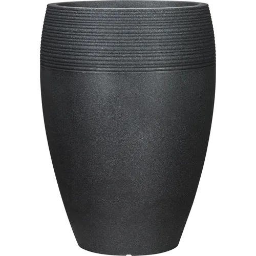 Scheurich Blumentopf 54 283 LINEO HIGH - Hochwertiger schwarzer Blumentopf, 10 Jahre Herstellergarantie und stilvolles Design für Ihren Garten