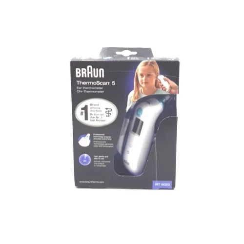 Braun ThermoScan 5 Ohrthermometer: Präzise Temperaturmessung - Medizinische ID-Armbänder & Halsketten, bietet professionelle Genauigkeit durch vorgeheizte Messspitze für zuverlässige und schnelle Ergebnisse.