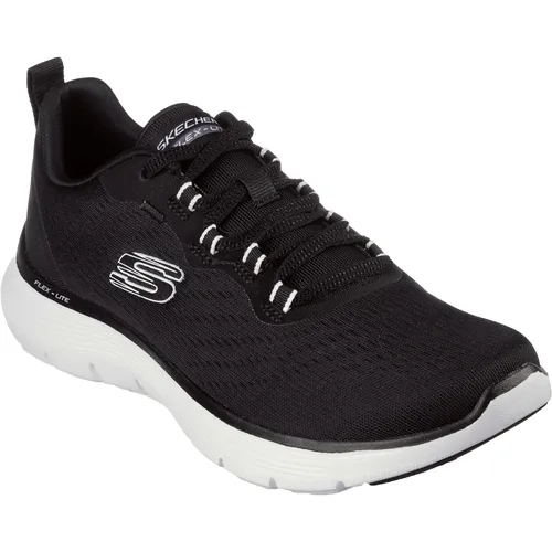 Skechers Flex Appeal 5.0 Damen Sneaker in Schwarz/Weiß, Größe 39 1/2 - Bequeme Sneaker aus veganen Materialien mit atmungsaktivem Mesh-Obermaterial; gepolsterte Innensohle sorgt für hohen Tragekomfort.