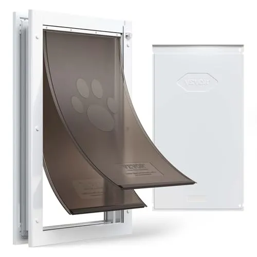 VEVOR Hundeklappe (XL) mit Doppelmagnetklappen & Metallrahmen - Wetterfeste Hundeklappe (XL) für Innen- und Außentüren. Einfache Nutzung für Haustiere, robustes Design und Schutz vor Wind und Regen. Ideal für einen komfortablen Ein- und Ausstieg.