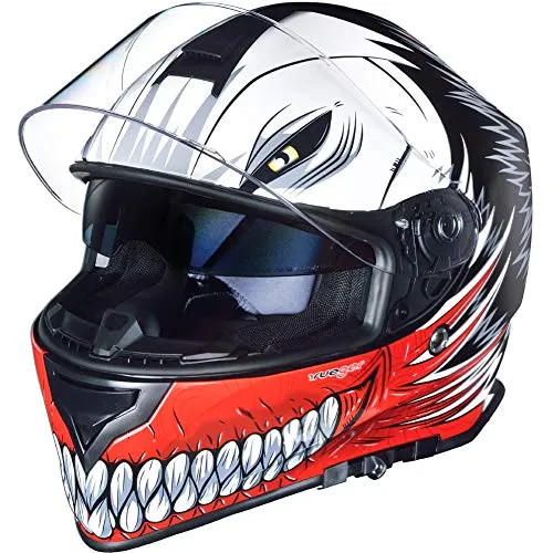rueger-helmets RT-824 Motorradhelm für Kinder und Erwachsene - Integralhelm in Red Hollow, ECE-22/05 zertifiziert, leicht mit nur 1380 g und optimalem Schutz für Motorrad- und Rollerfahrer.