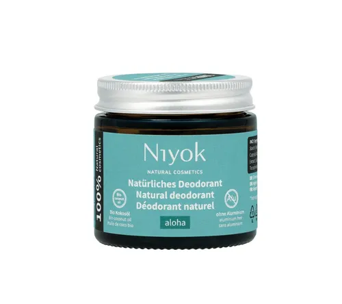 Niyok Deo-Creme 2-in-1 anti-transpirant, Schutz vor Geruch & Schweiß, ohne Alluminium, Flowers, Deodorant Creme Unisex, Feste Deo Creme, vegan