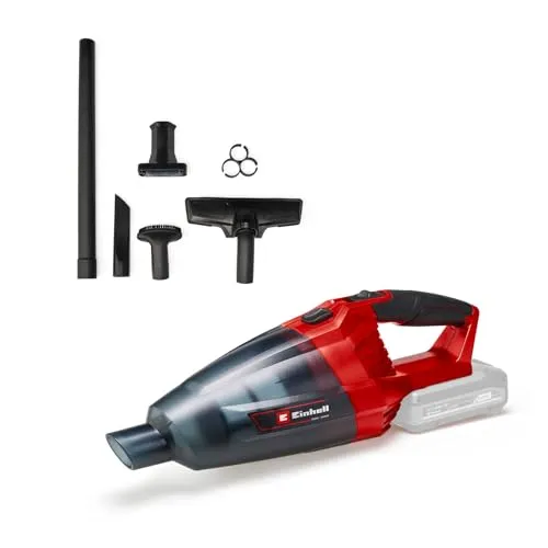 Einhell Akku-Handstaubsauger TE-VC 18 Li-Solo - 18 V, 42 mbar Saugleistung, 540 ml-Staubfangbehälter, inklusive 3 Düsen und Verlängerung, ideal für gründliche Reinigung überall