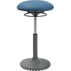 Drehhocker Stehhilfe living chairs grau/petrolblau - Vielseitiger Hocker für Büro, Werkstatt und mehr. Mit stufenloser Sitzhöhenverstellung und innovativer Sohle für dynamisches Sitzen. Ideal für aktives Arbeiten und Komfort.
