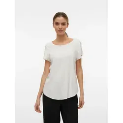 Vero Moda Blusenshirt VMBELLA SS TOP WVN GA NOOS Viskosemischung, abgerundeter Saum weiß XS (34)