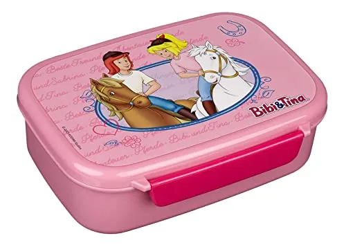 Scooli Bibi & Tina Brotdose Kunststoff mit Einsatz und Verschlussclip Brotzeitdose Lunchbox Geschenk für Kinder