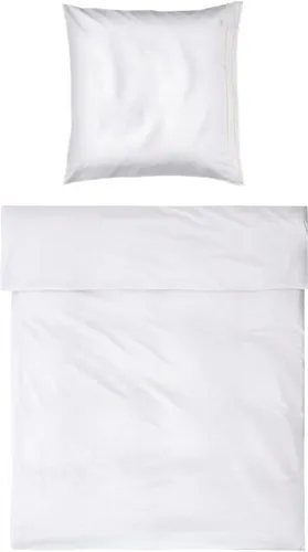 Möve Noblesse Bettwäsche Set, Satin, 2-teilig, elegant in Weiß - Hochwertiges 2-teiliges Bettwäsche Set aus Satin mit eleganten Biesen. Reißverschluss für einfachen Bezug, Pflegeleicht bei 40°C. OEKO-TEX® zertifiziert für geprüfte Qualität.