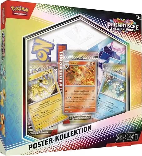 Pokemon Prismatische Entwicklungen Poster-Kollektion KP08.5 - Sammlung von 6 hochwertigen Pokémon TCG Postern, perfekt für Fans und Sammler jeden Alters, auf Deutsch und in beeindruckenden Farben.