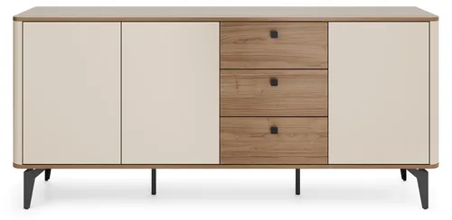 XXL Kommode ELENA 180 cm Eiche Sideboard mit 3 Türen und 3 Schubladen - Entdecken Sie die XXL Kommode ELENA (180 cm) im modernen Japandi-Stil. Mit großzügigem Stauraum und hochwertiger Eiche-Nachbildung bietet sie perfekte Organisation für Ihr Zuhause.