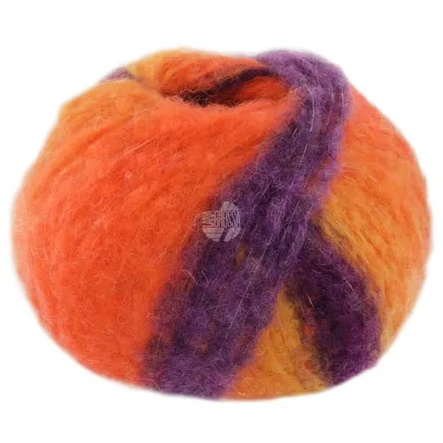 LANA GROSSA Gigante | Handstrickgarn aus 70% Alpaka (Fein) & 30% Polyamid | 100g Wolle zum Stricken & Häkeln | 300m Garn | Dunkelviolett/Gelb/Graulila/Orange/Blauviolett - 2