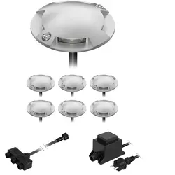 ledscom.de LED Boden-Aufbau-Leuchte Bunda, 4-flammig, warm-weiß, 7er Set - Robuste 4-flammige Boden-Aufbauleuchte für außen, ideal als Markierungslicht. Begeh- und befahrbar, schutzart IP67, für einfache Montage dank 12 V NEMO Stecksystem.