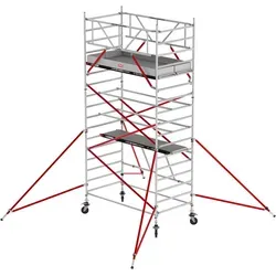 Altrex RS Tower 55 - Flexibles Zimmergerüst mit Holz-Plattform - Gerüste - Breites und leichtgewichtiges Zimmergerüst, ausbaufähig bis 13,8 m, ideal für Innen- und Außenarbeiten, mit großer Arbeitsfläche für zwei Personen.