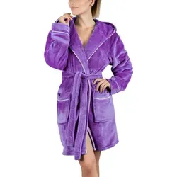 Gräfenstayn Bademantel Damen flauschig mit Kapuze - Bademantel für Damen aus hochwertigem Flanell-Fleece, leicht, temperaturausgleichend und Öko-Tex zertifiziert - ideal für Wellness, Sauna und als Hausmantel.