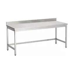 Gastro-Inox Edelstahl Arbeitstisch 700 mm - Höhenverstellbar - Edelstahlmöbel: Robuster Arbeitstisch mit melaminbeschichteter, wasserfester Arbeitsplatte und höhenverstellbaren Beinen für optimale Ergonomie in der Gastronomie.