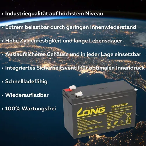 Akku 12V 9Ah für Teufel Rockster Air Lautsprecher - Batterien & Akkus – Wartungsfreier Blei-Vlies-Akku mit 9Ah Kapazität, ideal für Hochstromanwendungen im Teufel Rockster Air Lautsprecher.