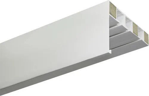 GARDINIA Vorhangschiene mit Blende P2Ü 150 cm - Duschvorhangwinkelstangen, 3-läufige Aufputzschiene mit eleganter Blende für einfachen Einbau und hochwertigen Halt.