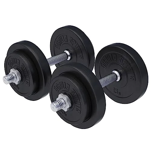 GORILLA SPORTS® Kurzhantelset 20kg/30kg - 2er Set - Hanteln für effektives Oberkörpertraining, ergonomisch mit gerändeltem Griff für sicheren Halt. Vielseitig einsetzbar, ideal für Sportler und Freizeitsportler.