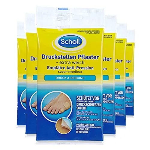 Scholl Druckstellen Pflaster Extra weich, 1 Stück - Extra weiche schützende Polsterung - schützt vor Reibung und lindert Druckschmerzen sofort – dermatologisch getestet