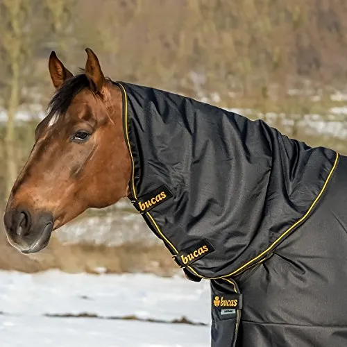 Bucas Irish Combi Neck 145/L Black/Gold Halsteil - Reit- & Pferdebedarf, wasserdicht und atmungsaktiv für optimalen Komfort und Schutz Ihres Pferdes.