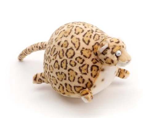 Uni-Toys Kuscheltier ROLLIN WILD - Leopard 19 cm, 100 % recyceltes Füllmaterial und waschbar bis 30 °C