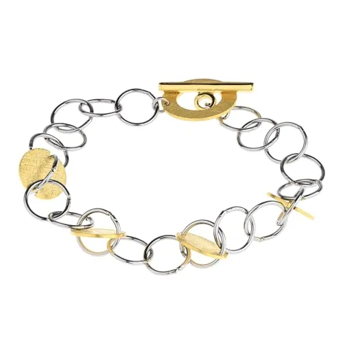Ernstes Design Armband aus Edelstahl vergoldet A673 Knebelverschluss
