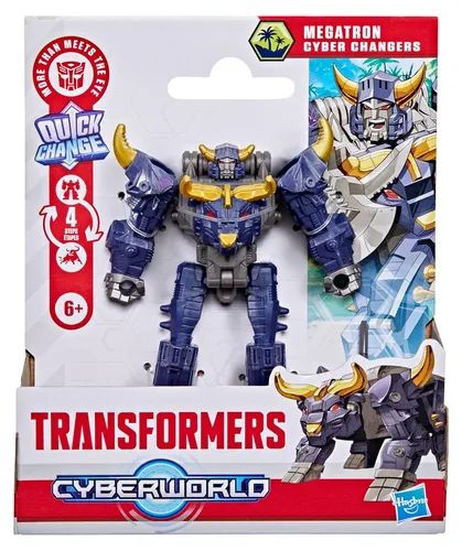Transformers Cyberworld 4" Cyber Changer Megatron Bull - Dynamische Actionfigur von Transformers: Der 4" Megatron verwandelt sich in nur 4 Schritten vom Roboter in einen Stier. Ideal für Kinder ab 6 Jahren und Teil der beliebten Cyberworld-Serie.