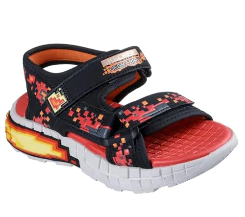 Skechers Mega-Splash 4K 402161L-BKRD Sandalen für Jungen, Schwarz, 28 EU - Bequeme und stylische Sandalen für aktive Jungen, ideal für den Sommer und Freizeitaktivitäten.