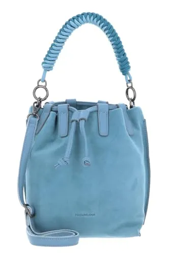 FREDsBRUDER Leder Handtasche Umhängetasche Wild Wild Love Bucket Bag Dusty Blue hellblau