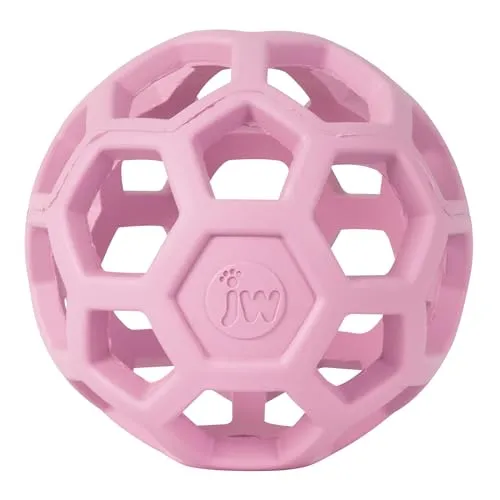 JW – Hol-ee Roller – Lustiges und vielseitiges Hundespielzeug – Jagdspielzeug für Hunde – Spielzeug zur geistigen Stimulation – Beschäftigungsball für Hunde – Größe S – Durchmesser 7,5 cm – Farbe Rosa