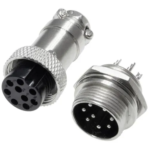 Pollin 453558 Rundsteckverbinder Buchse, Einbau, Stecker Gesamtpolzahl: 9 1 Set