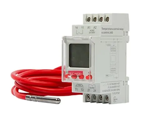 E.NEXT Temperaturregler Digital Temperaturschalter Thermostat Hutschiene -25 +130 С 16A Funktion - Heizen / Kühlen, Grau
