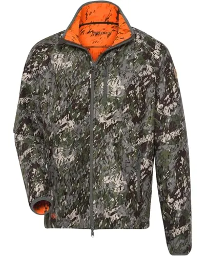 Parforce Wendefleecejacke greenSphere® Signal Oliv/Signalorange, 3XL - Wendejacke mit Signalfarbe und Tarnmuster, ideal für Outdoor-Aktivitäten. Wasserdicht, winddicht und atmungsaktiv – perfekt für wechselnde Wetterbedingungen.