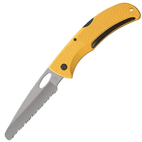 Gerber Rettungsmesser mit Wellenschliff, E-Z Out Rescue, Mit Gürtel-Clip und Back-Lock-Verriegelung, Klingenlänge: 8,9 cm, Gelb, 06971