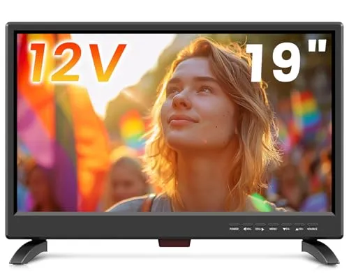 ZOSHING 19 Zoll Full HD Fernseher mit Digital Tuner - Kompakter 19" Fernseher mit Full HD Auflösung (1920 x 1080) und vielseitigen Anschlussmöglichkeiten. Ideal für Schlafzimmer oder Reisen mit HDMI, USB und AV-Ports.