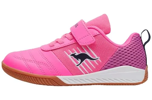 KangaROOS K5-super Court Ev Sneaker für Kinder, Neon Pink Fuchsia 6211, 28 EU - Sneaker für aktive Kinder mit praktischem Klettverschluss und stylischem Design in Neon Pink, ideal für Sport und Freizeit.