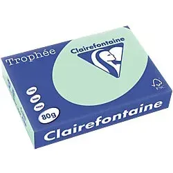Clairefontaine DIN A4 Farbiges Papier Hellgrün 80 g/m2 Matt 500 Blatt