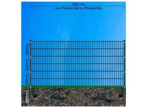 Fa-Bausysteme Doppelstabzaun Anthrazit 6-5-6 Leiste 1230 mm 47,5 m - Robuster Doppelstabzaun in elegantem Anthrazit, ideal für sichere Einfriedungen im privaten und gewerblichen Bereich. Hohe Stabilität und Langlebigkeit für optimale Sicherheit.