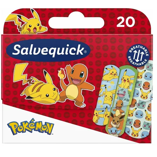 24H SALE 7310610030643 Pokemon plastry dla dzieci 20szt. Salvequick