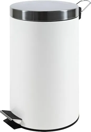 TrendLine Tretabfalleimer 12 L weiß - Haushaltszubehör mit praktischer Tretmechanik für hygienisches Entsorgen, ideal für Küche und Bad.