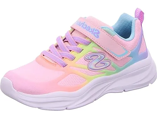 Skechers Mädchen Sneaker Sportschuhe - Hellrosa Mesh mit Multi-Besatz, 13 UK Child - Bequeme Sneaker mit atmungsaktivem Mesh-Obermaterial und stylischem Design, ideal für aktive Kinder und den täglichen Einsatz.