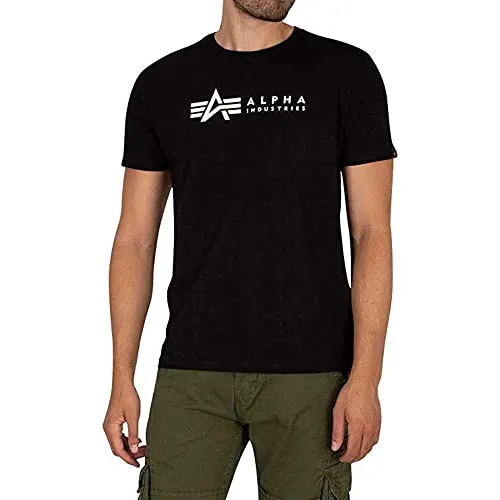 Rundhalsshirt "Label T 2 Pack" - 2er-Pack in Schwarz, Gr. L - Stylisches Herren-T-Shirt von Alpha Industries im 2er-Pack. Bequemer Schnitt und cooler Aufdruck, aus weichem Single Jersey für optimalen Tragekomfort.