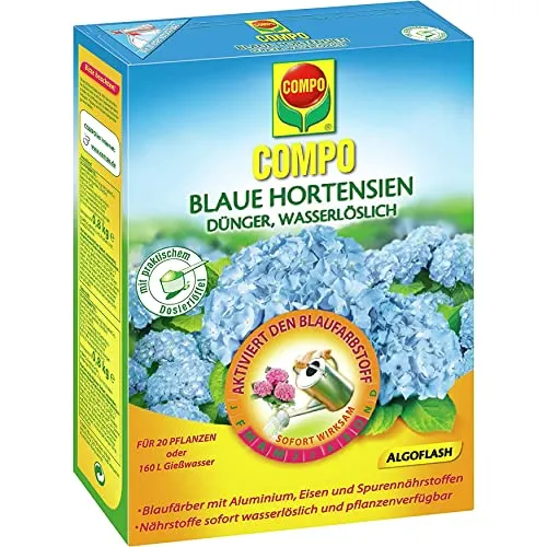 Beiselen Compo Blaue Hortensien Dünger 800 g - Wasserlöslicher Dünger für strahlend blaue Blüten. Ideal für Hortensien, sorgt für optimale Nährstoffversorgung. Praktische Dosierhilfe für einfache Anwendung, reicht für bis zu 20 Pflanzen.