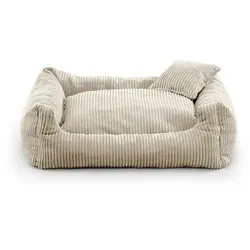 FAVRE Tierbett Soft Stripe - Weiches Hundebett & Katzenbett in Beige - Hundebetten aus 100% Polyester, weich und strapazierfähig. Erhältlich in verschiedenen Farben und Größen für optimalen Komfort.