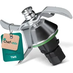 Mixmesser Ersatzmesser für Thermomix TM5 - Küchenkleingeräte-Zubehör für Thermomix TM5, ideal zum Zerkleinern und Rühren dank Rechts- und Linkslauf, aus rostfreiem Edelstahl für langlebige Nutzung.