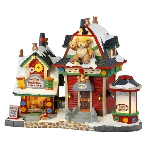 LEMAX 55312 - Teddy Bear Factory - Tischdekoration für Weihnachten, liebevoll gestaltetes Weihnachtsdorf mit detailreichen Teddy-Bären, ideal für festliche Stimmung.