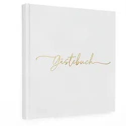 Gästebuch Hochzeit – 72 Seiten Premium-Papier, Mit Goldenem Titel - Ideal Für Hochzeiten - Kraftpapier-WEIß-DE